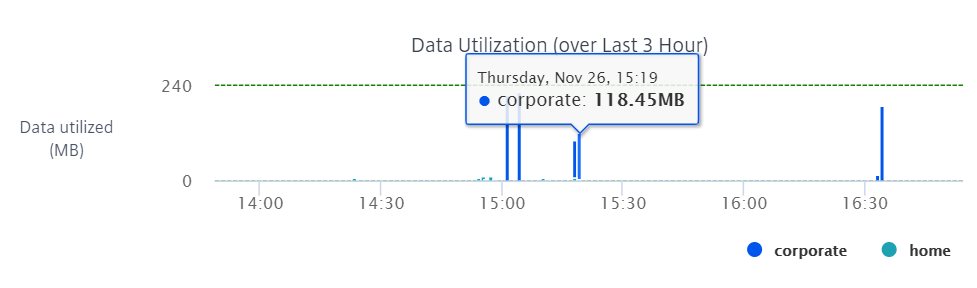 Diagramm zur Datenauslastung