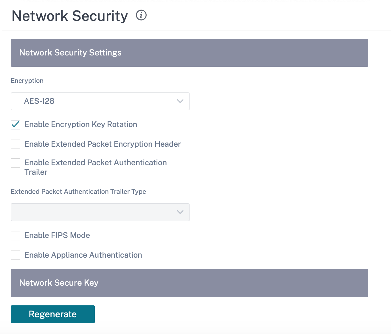 Network encryption mode