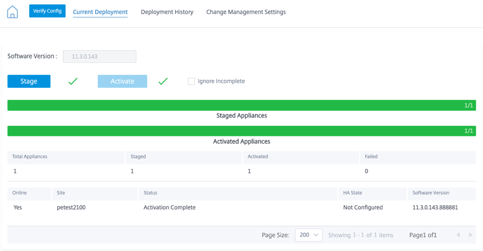 PE staging and activate