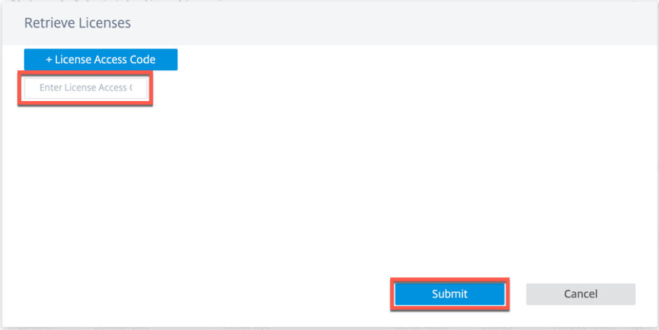 Retrieve licenses code