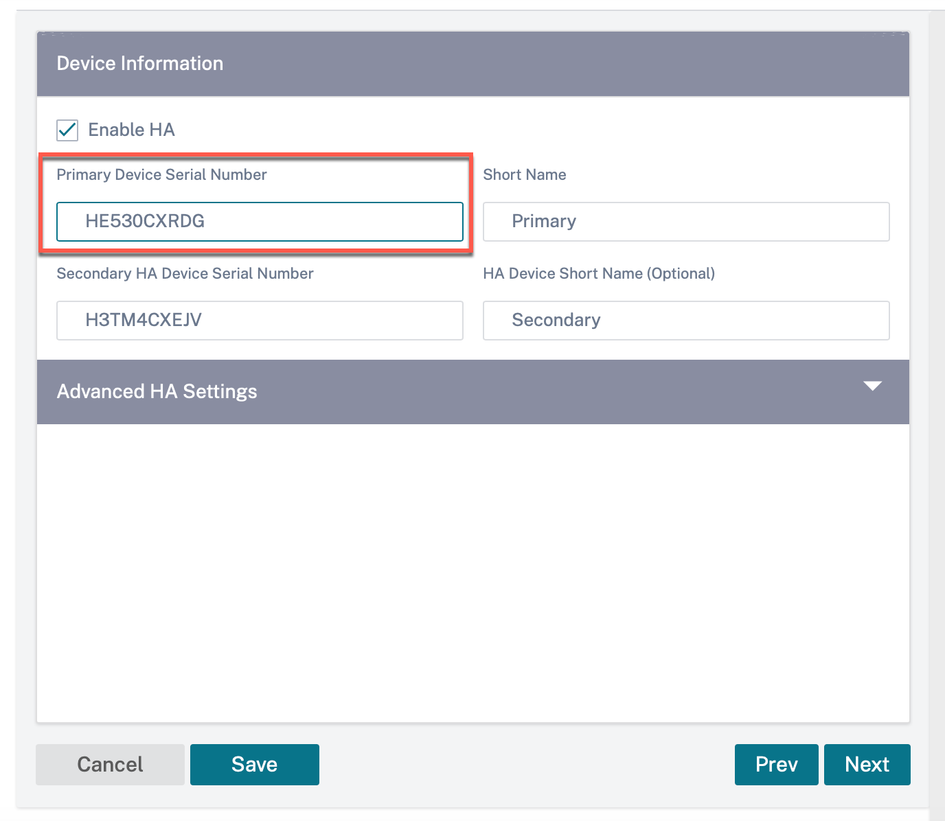 Remove affected appliance serial number