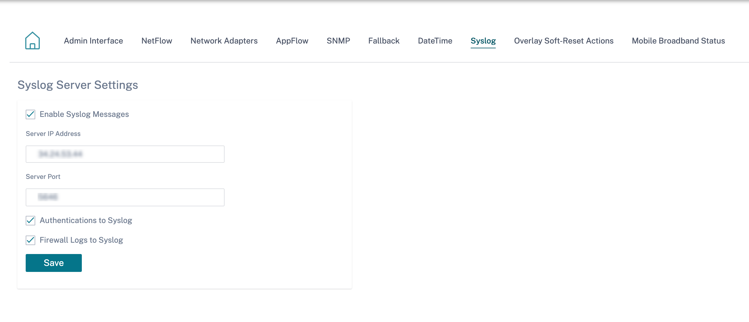 Syslog 服务器设置