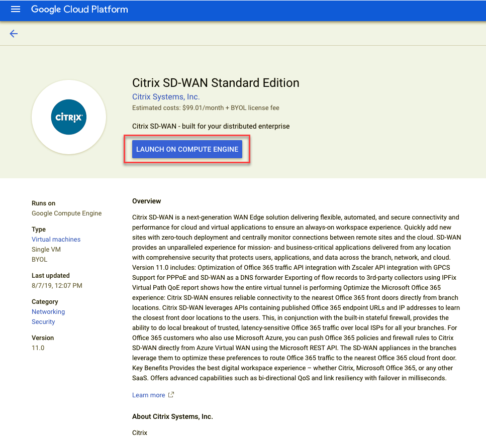 SD-WAN SE-Instanz erstellen
