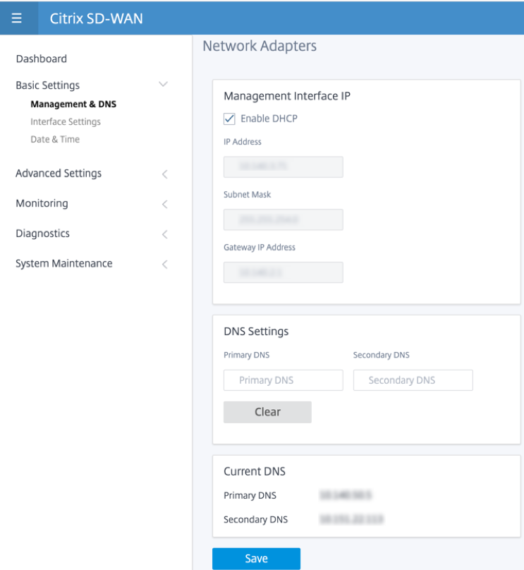 Neue Benutzeroberflächenverwaltung und DNS