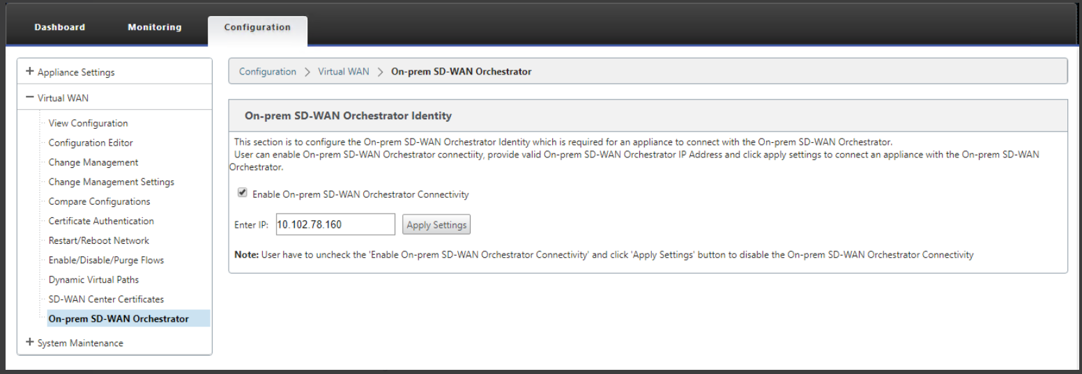 Citrix SD-WAN Orchestrator on-premises identity
