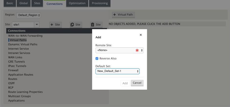 Conjunto predeterminado de ruta virtual del sitio
