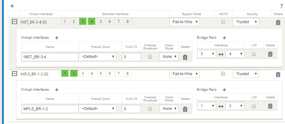 Interface-Gruppe im Inline-Modus
