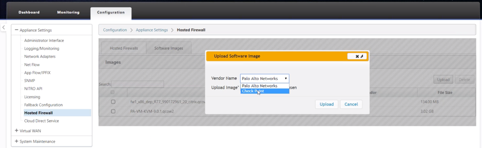Softwareimageupload in SD-WAN