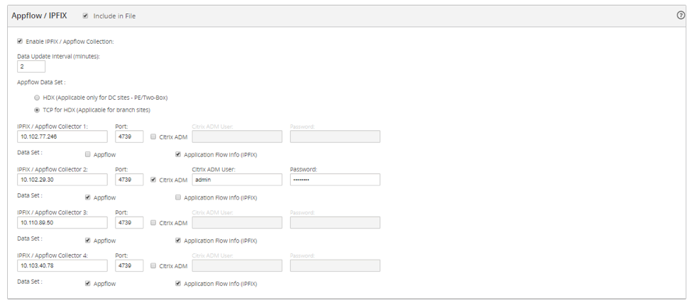 Applflow/IPFIX Collection aktivieren