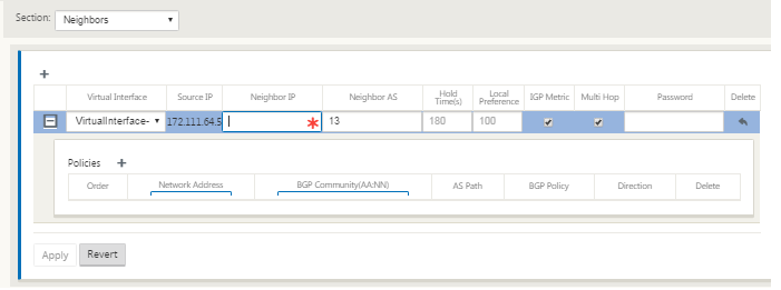 BGP 邻居设置
