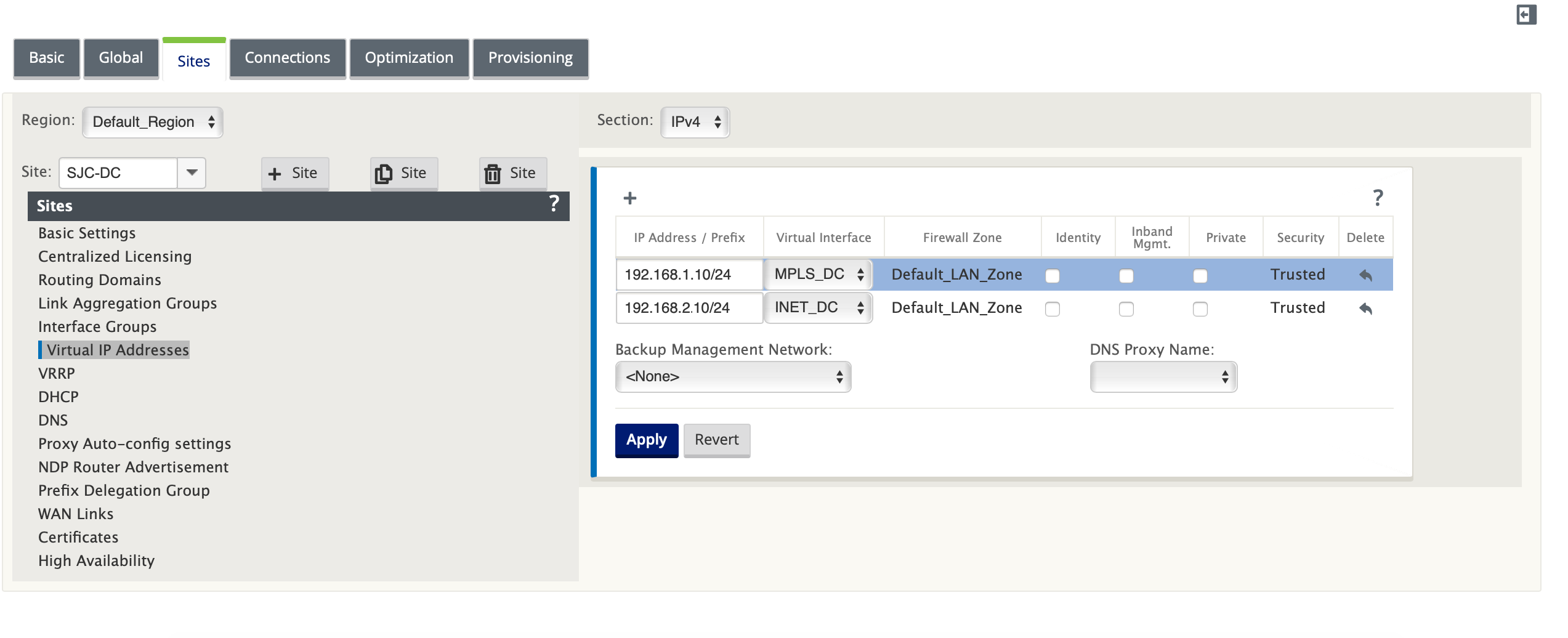 PBR DC 1 konfiguriert virtuelle IP-Adresse zuweisen