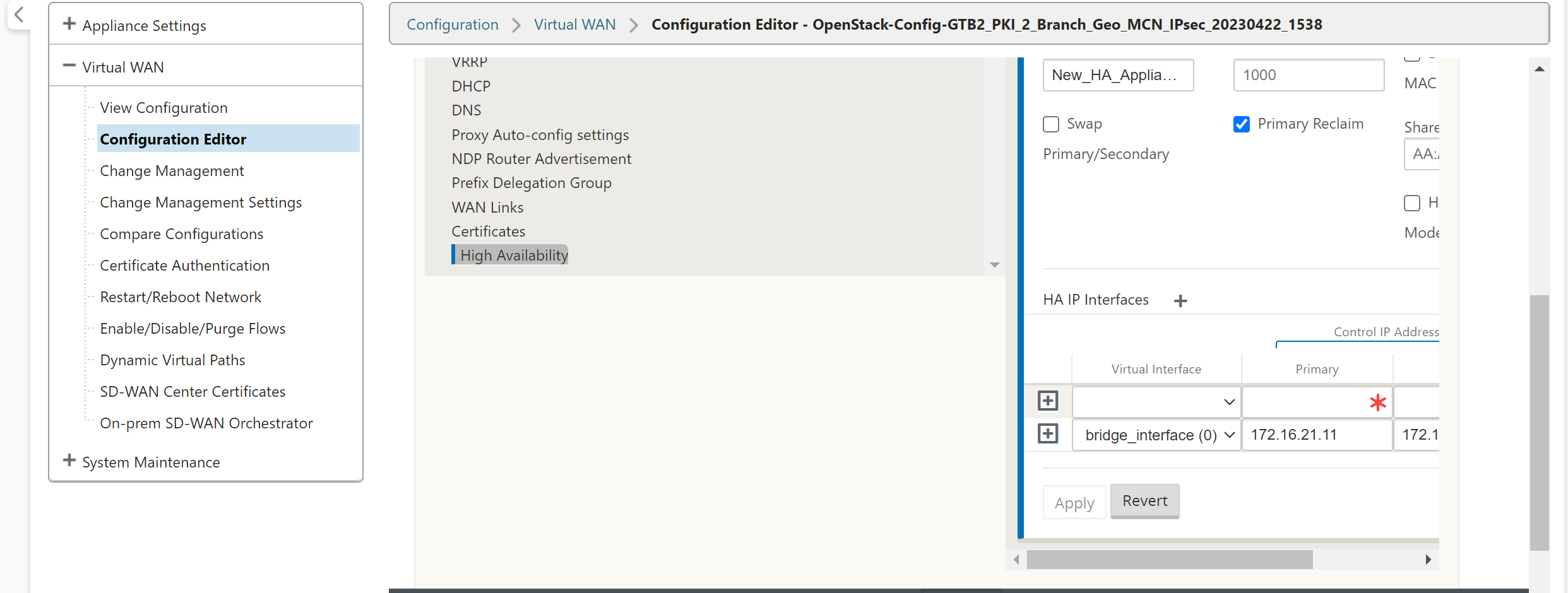 High availability for MCN