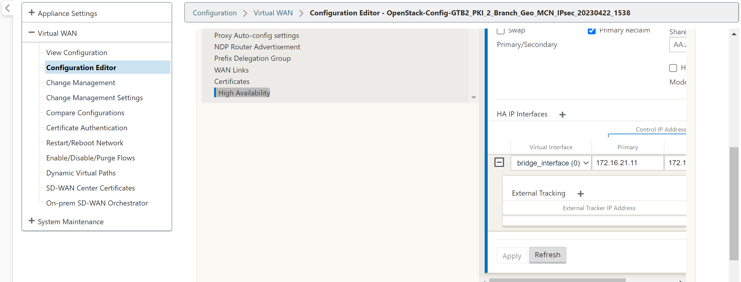 High availability for MCN