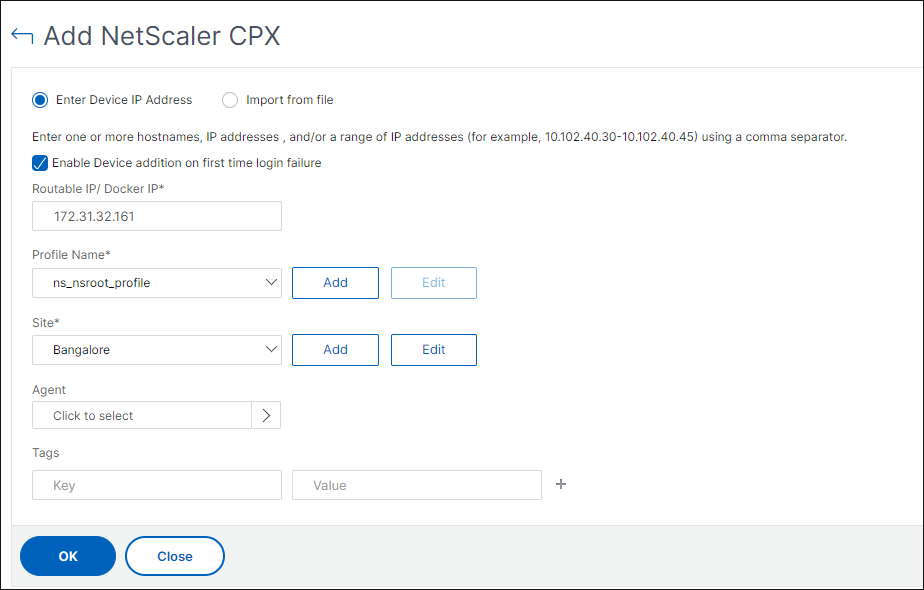 Add NetScaler CPX