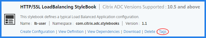 Tags for a StyleBook