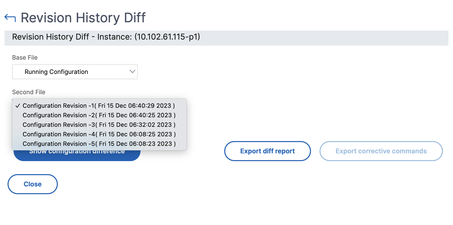 View configuration difference