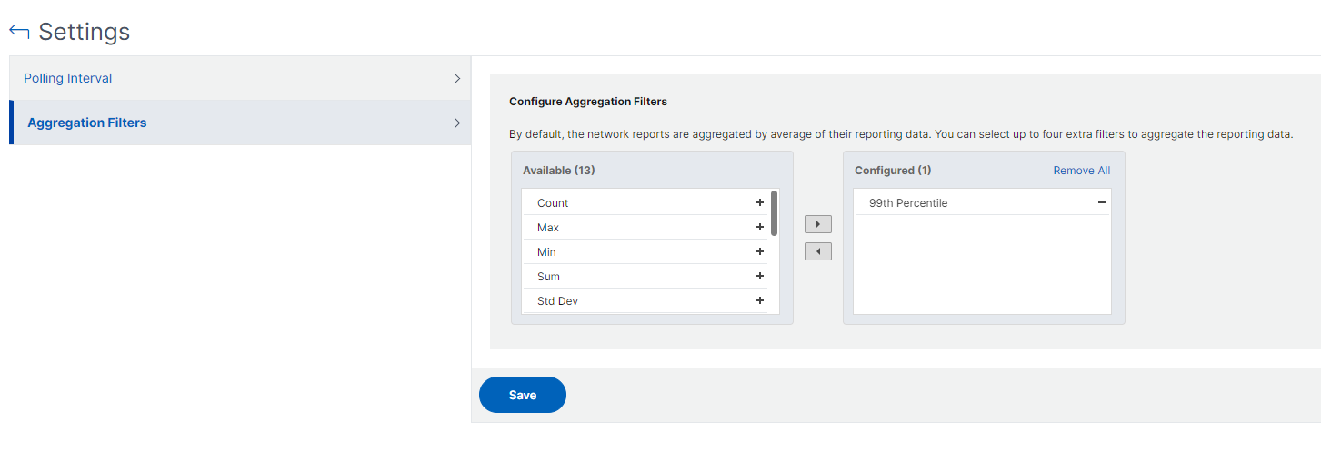 Aggregation filters