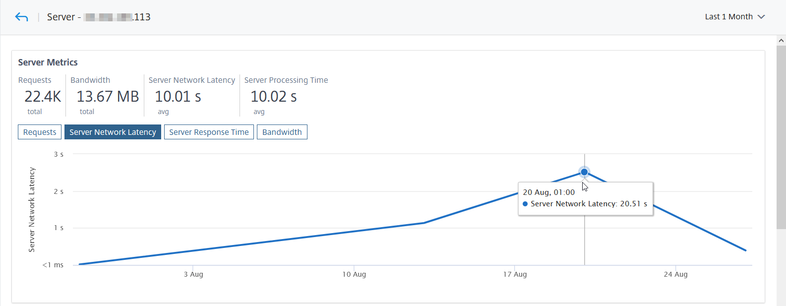 Server network latency