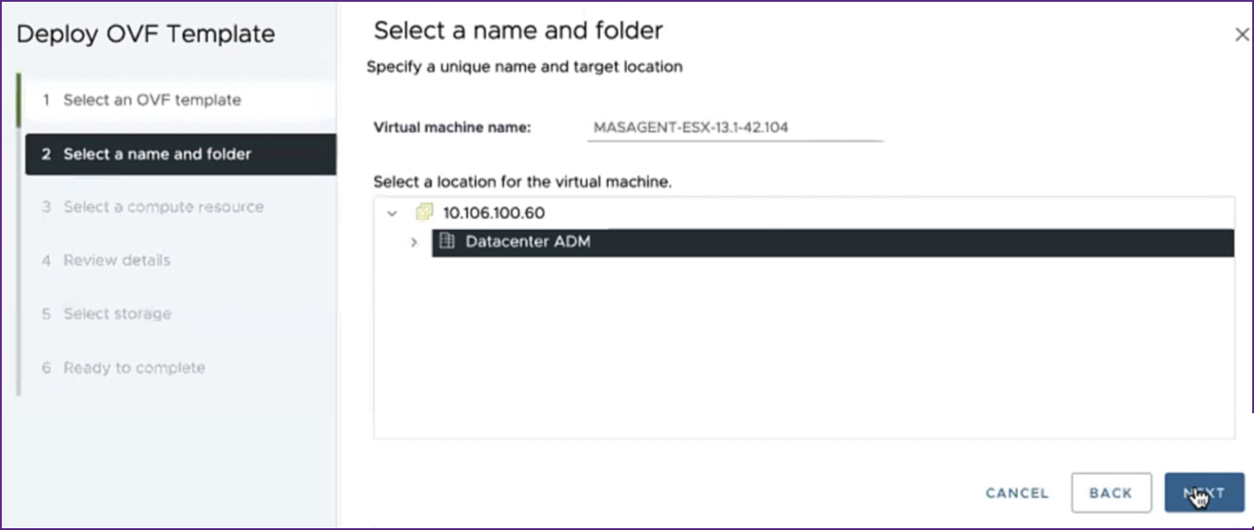 Select name and folder