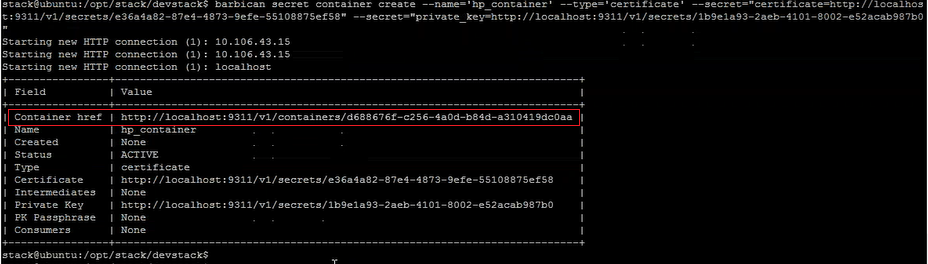 Create container