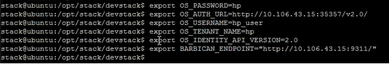 Set environment variables