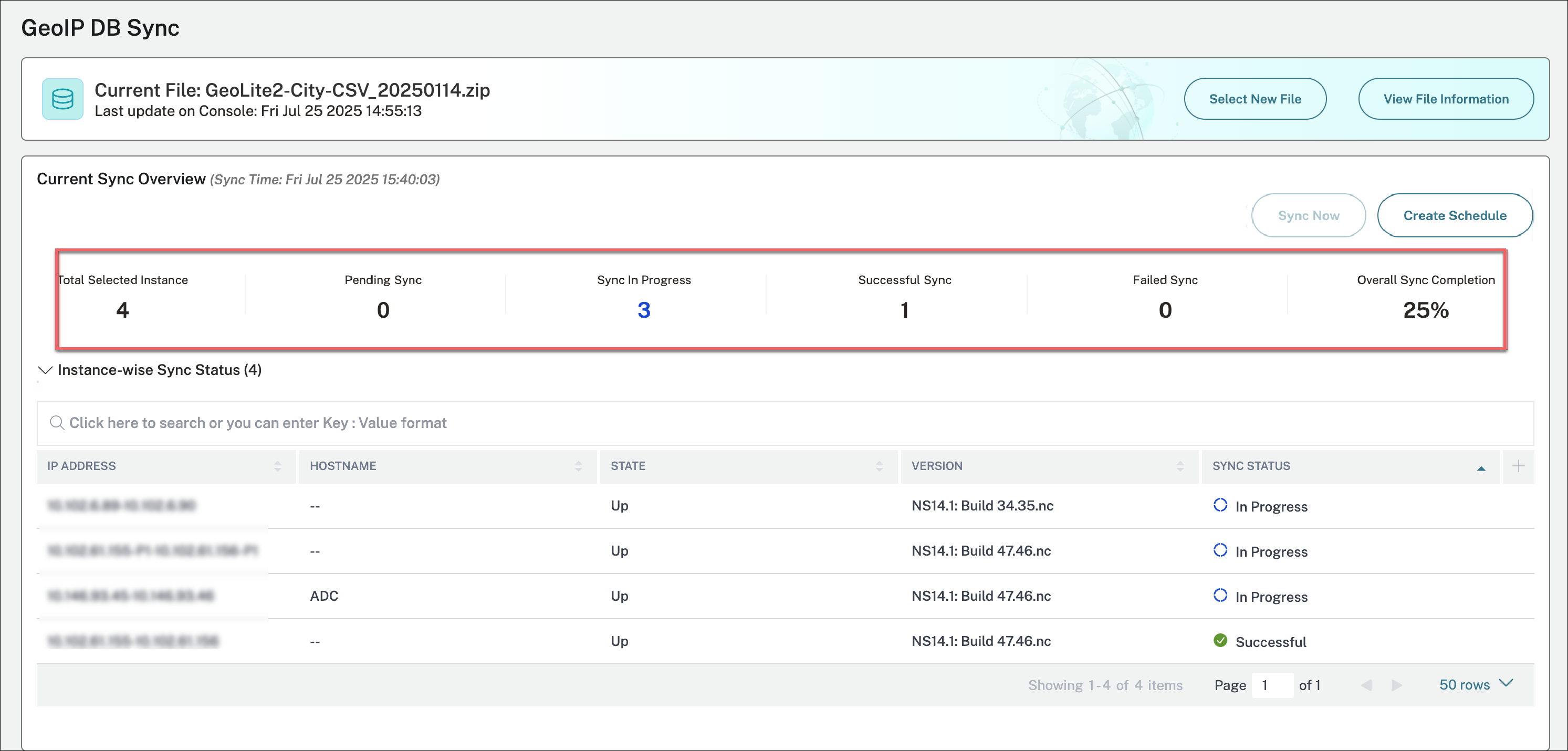 Centralized GeoIP DB sync progress