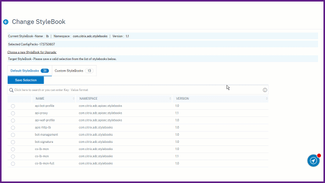 Change the StyleBook of a config pack
