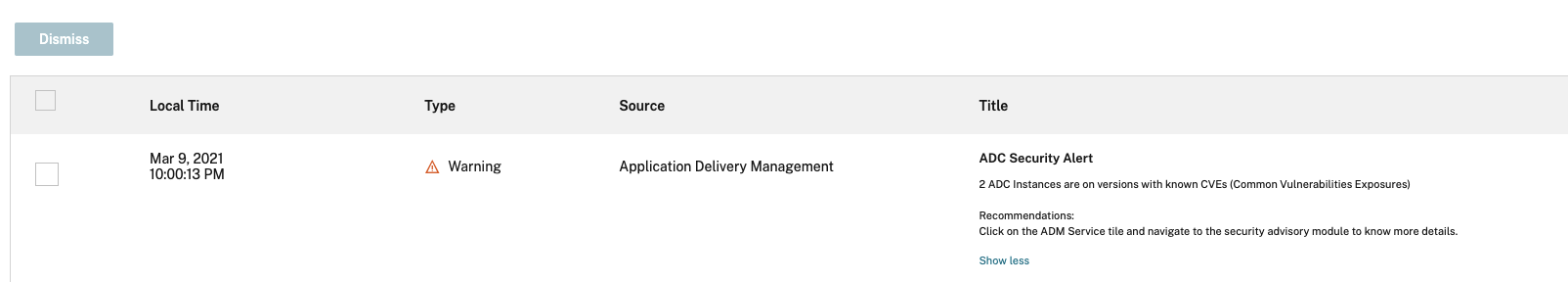 Citrix Cloud-Benachrichtigung