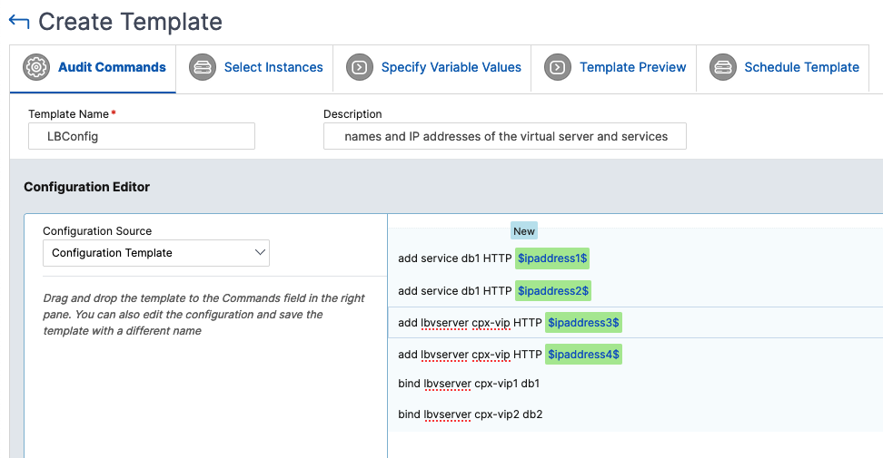 Configure audit template 1
