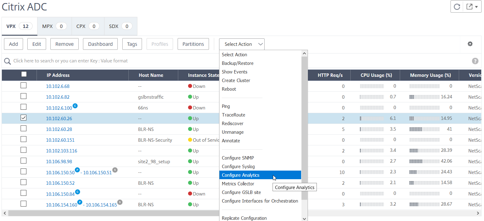 Configurer l'analyse