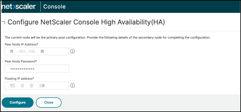 HA pair configuration