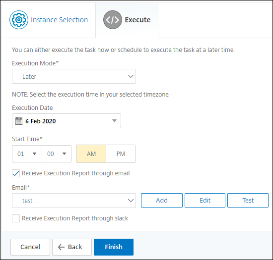 Run NetScaler HA pair task or job