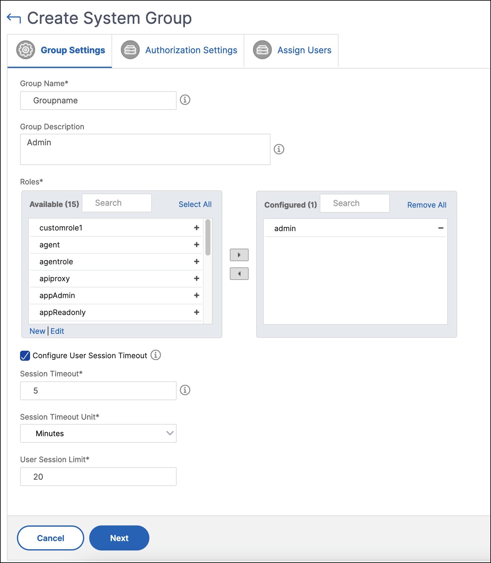 Create system group