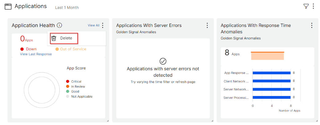 Delete widgets