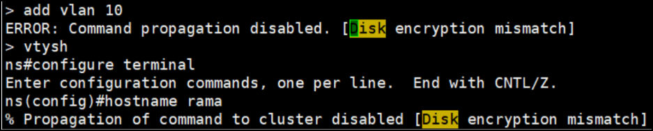 Command propagation error