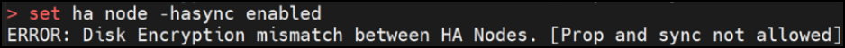 HA sync error