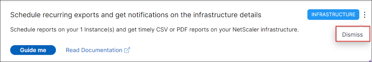 Dismiss recommendation