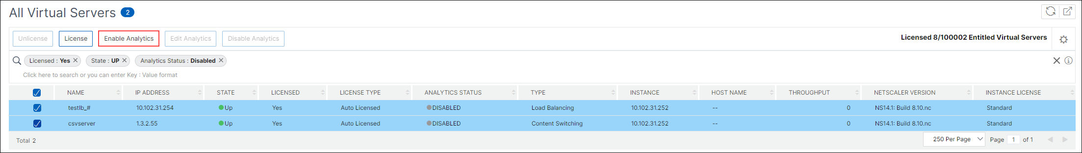 Enable analytics