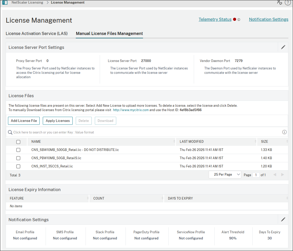 File-based licensing tabs