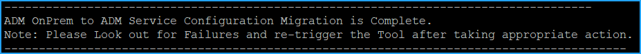 Migration complete status