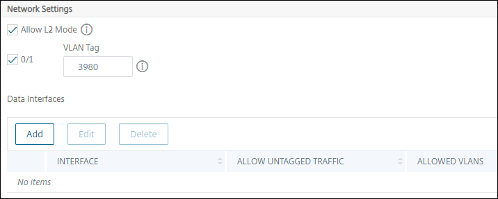 Network settings