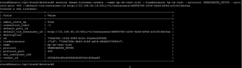 Create a listener without SSL offload