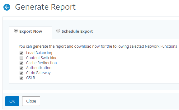 Export report