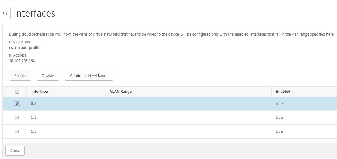 Disable VLANs for interfaces