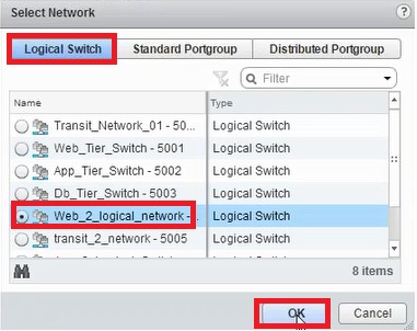 Select the logical switch