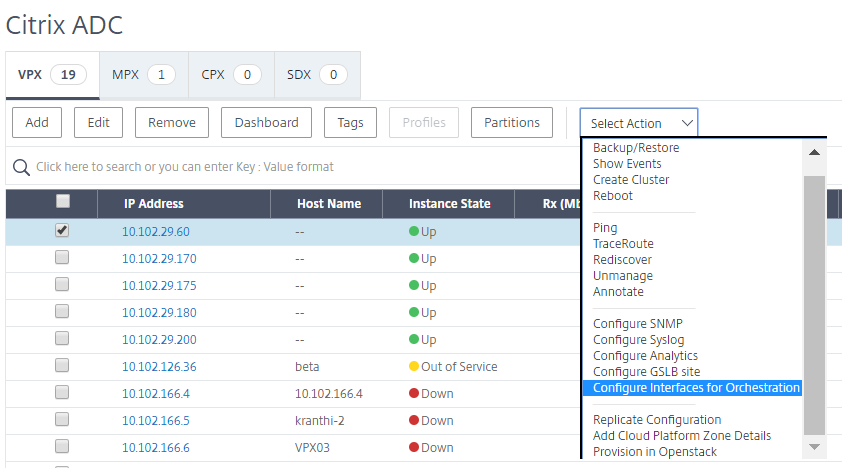 Configure Interfaces for Orchestration