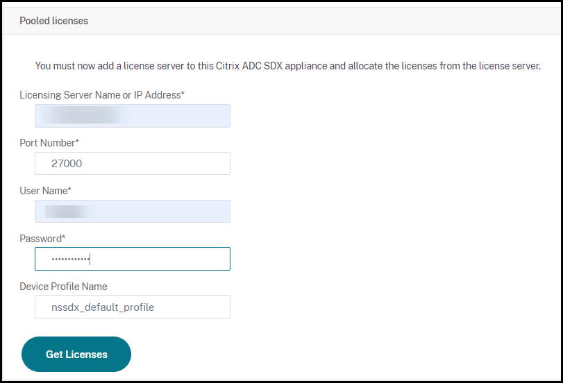 Details des Lizenzservers eingeben