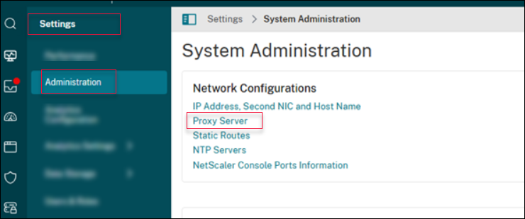 Proxy server configuration