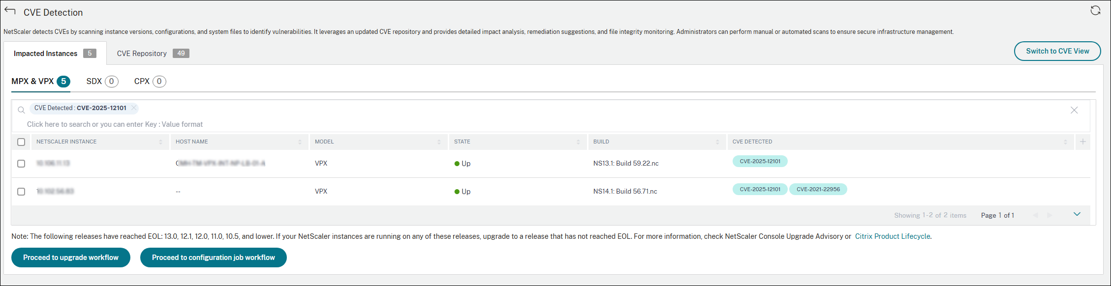 Security advisory dashboard for CVE-2025-12101