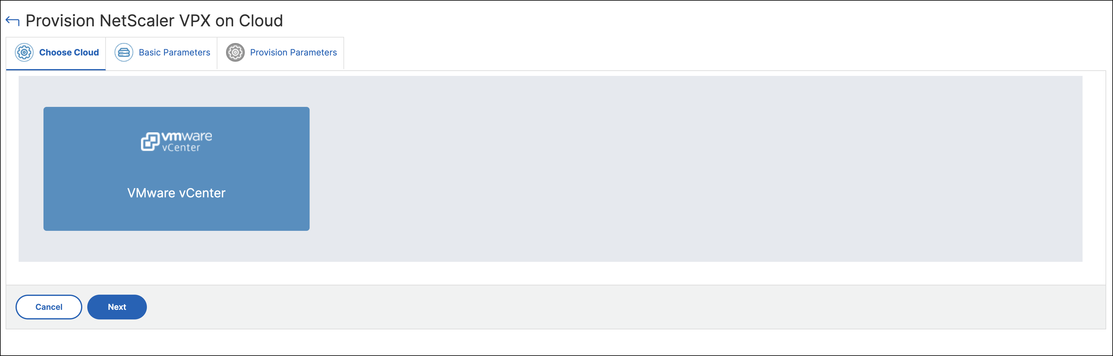 Select VMware vCenter
